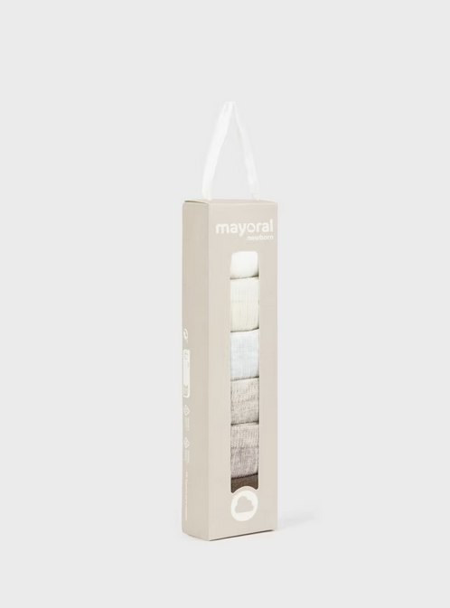 Mayoral baby 6-piece sock set, neutrals, view 3