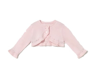 Mayoral baby girl baby rose knit cardigan, front view
