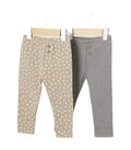 Mayoral baby girl 2 piece legging set, hazelnut/grey, front view