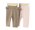Mayoral baby girl sustainable cotton 2 pr legging set, mole/pink, front view