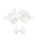Mayoral baby girl organza headband & nonslip hair clip set, 2 piece, classic white, front view