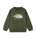 Mayoral boys embossed wilderness bear sweatshirt, forest green, front view
