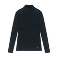 Mayoral tween girls rolled turtleneck sweater, navy, front view