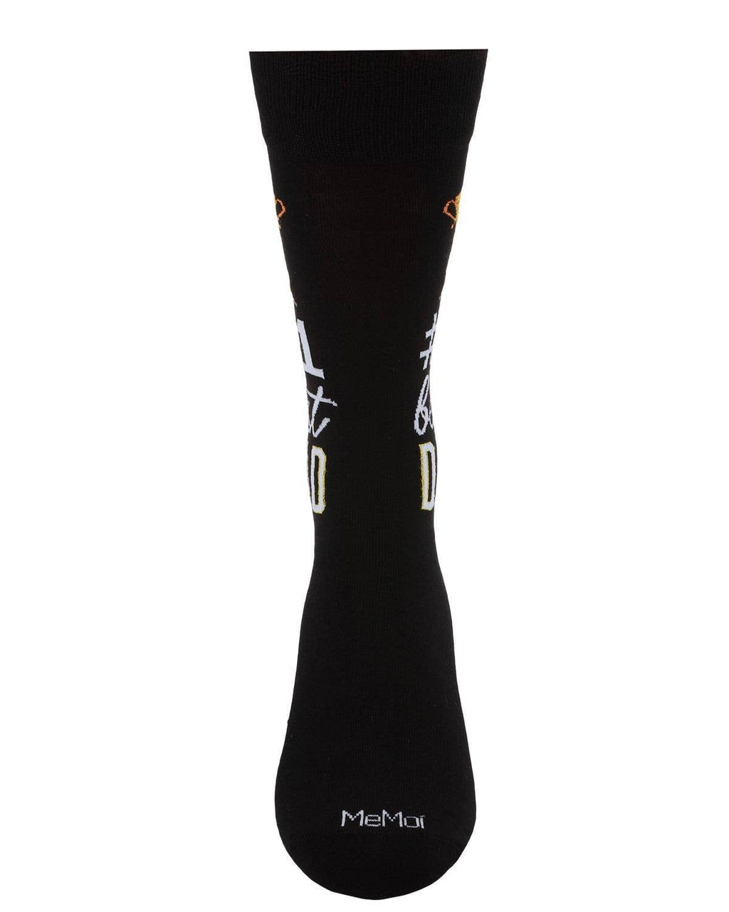 Men's bamboo #1 Best Dad crew socks, black, back view