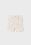 Mayoral boys oat cotton linen Bermuda shorts, front view