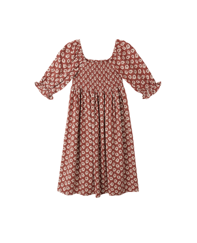Girls Adelaide dress, ruby fleur, front view