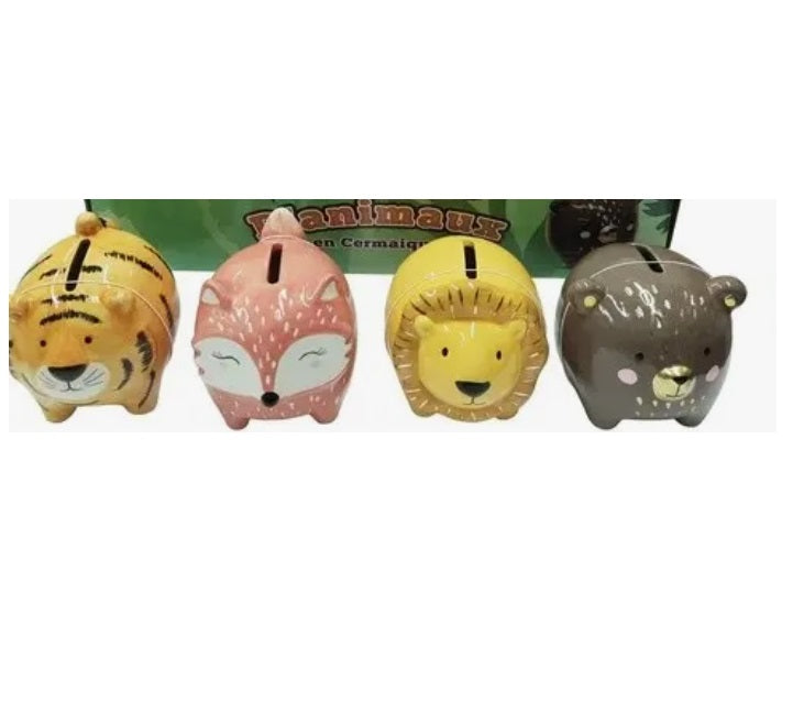 Mini Ceramic Zoo Animal Coin Savings Bank