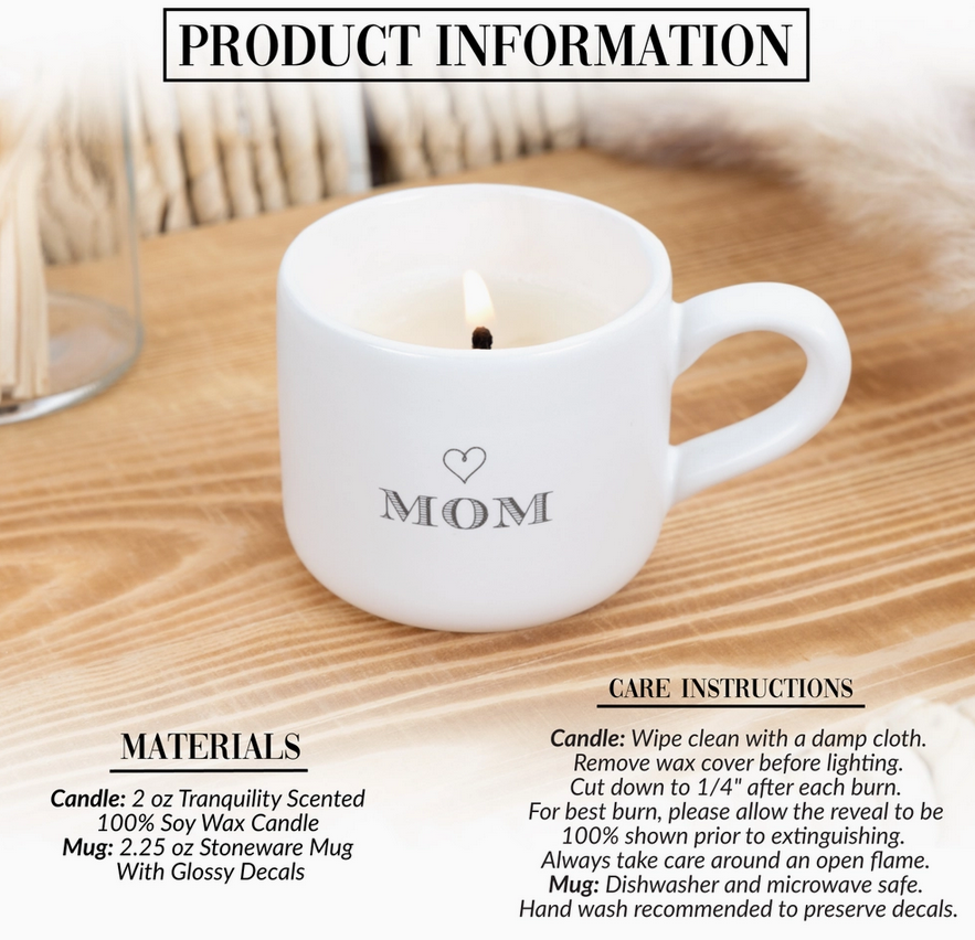 Mom Soy Wax Candle Mini Mug - Jasmine Tranquility,  2oz