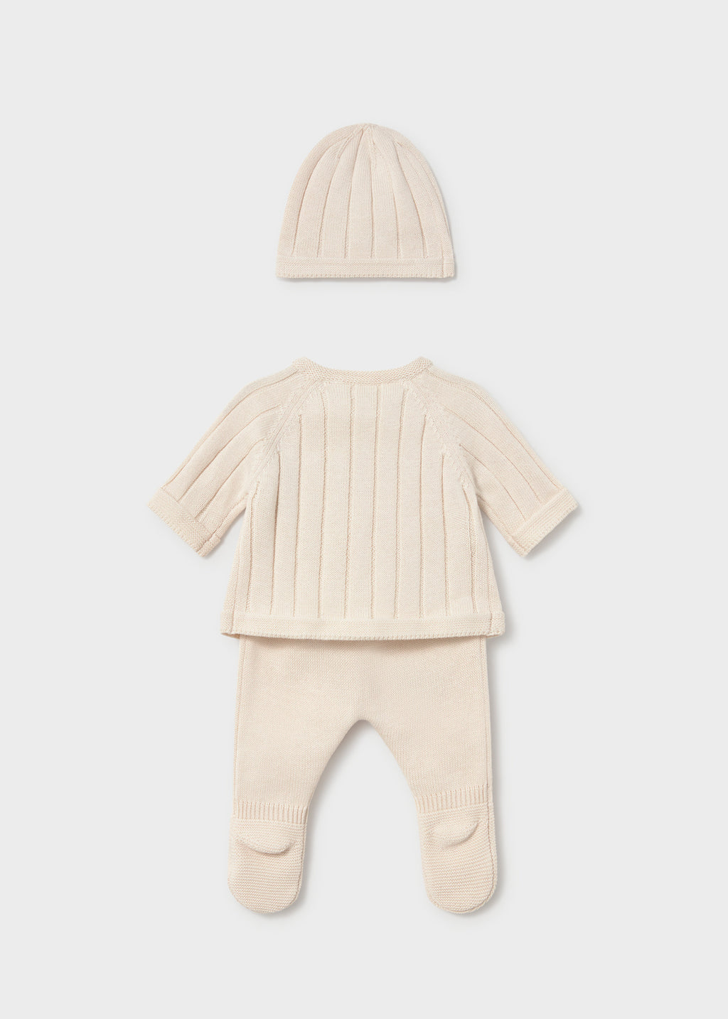 Mayoral 2511 baby unisex natural 3pc take me home knit gift set - back