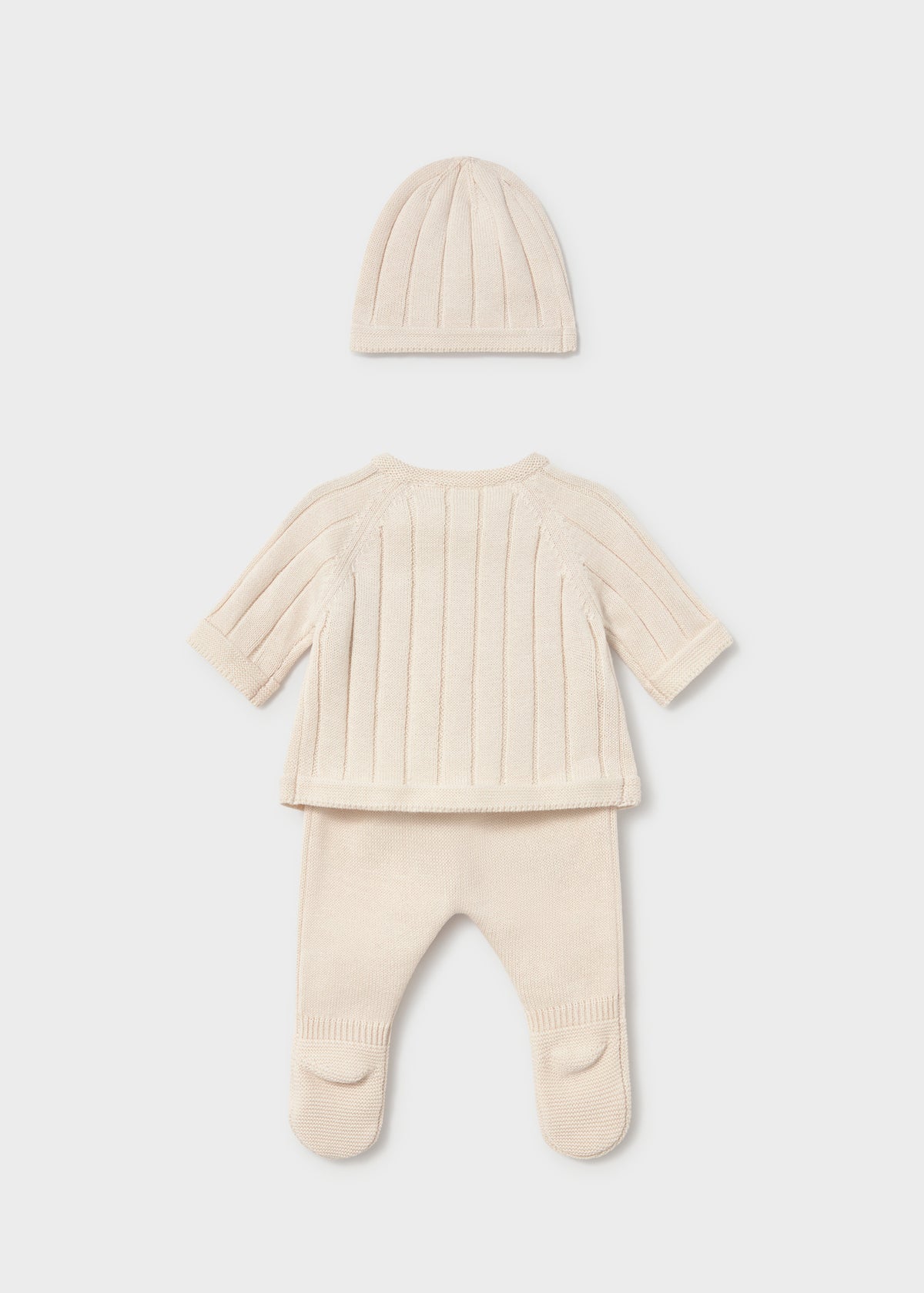 Mayoral 2511 baby unisex natural 3pc take me home knit gift set - back