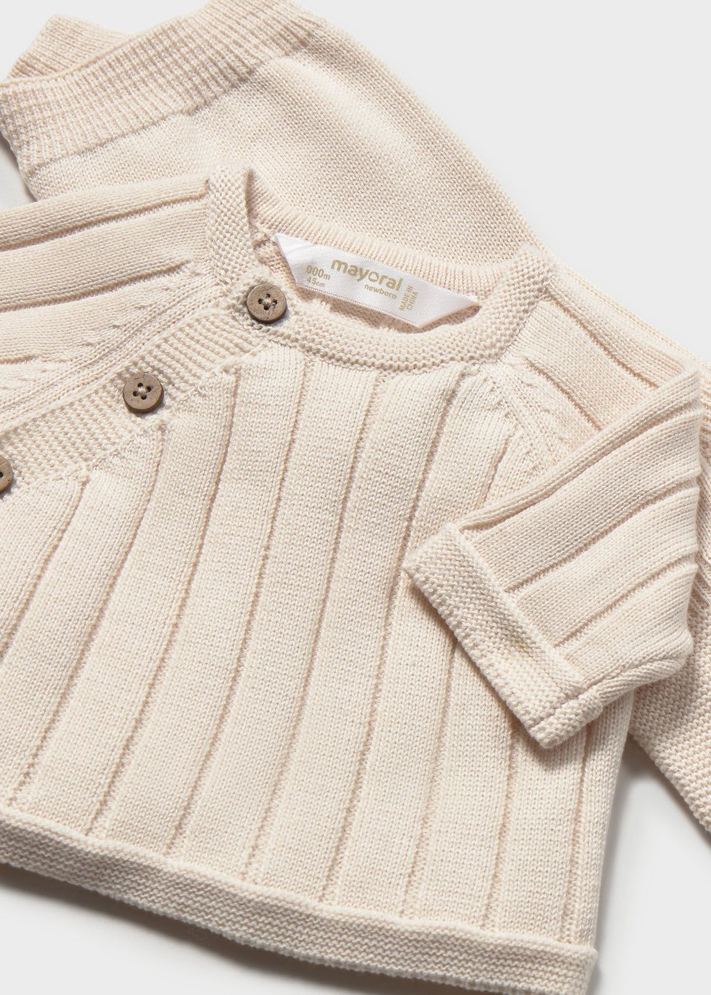Mayoral 2511 baby unisex natural 3pc take me home knit gift set - detail