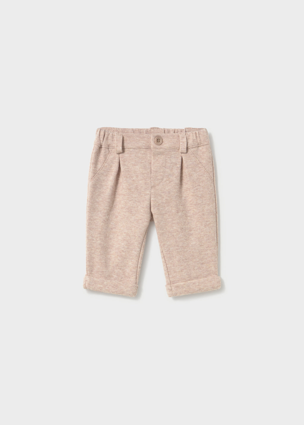Mayoral 2510 baby boy mocha super soft flannel dress pants - front