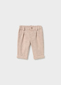 Mayoral 2510 baby boy mocha super soft flannel dress pants - front