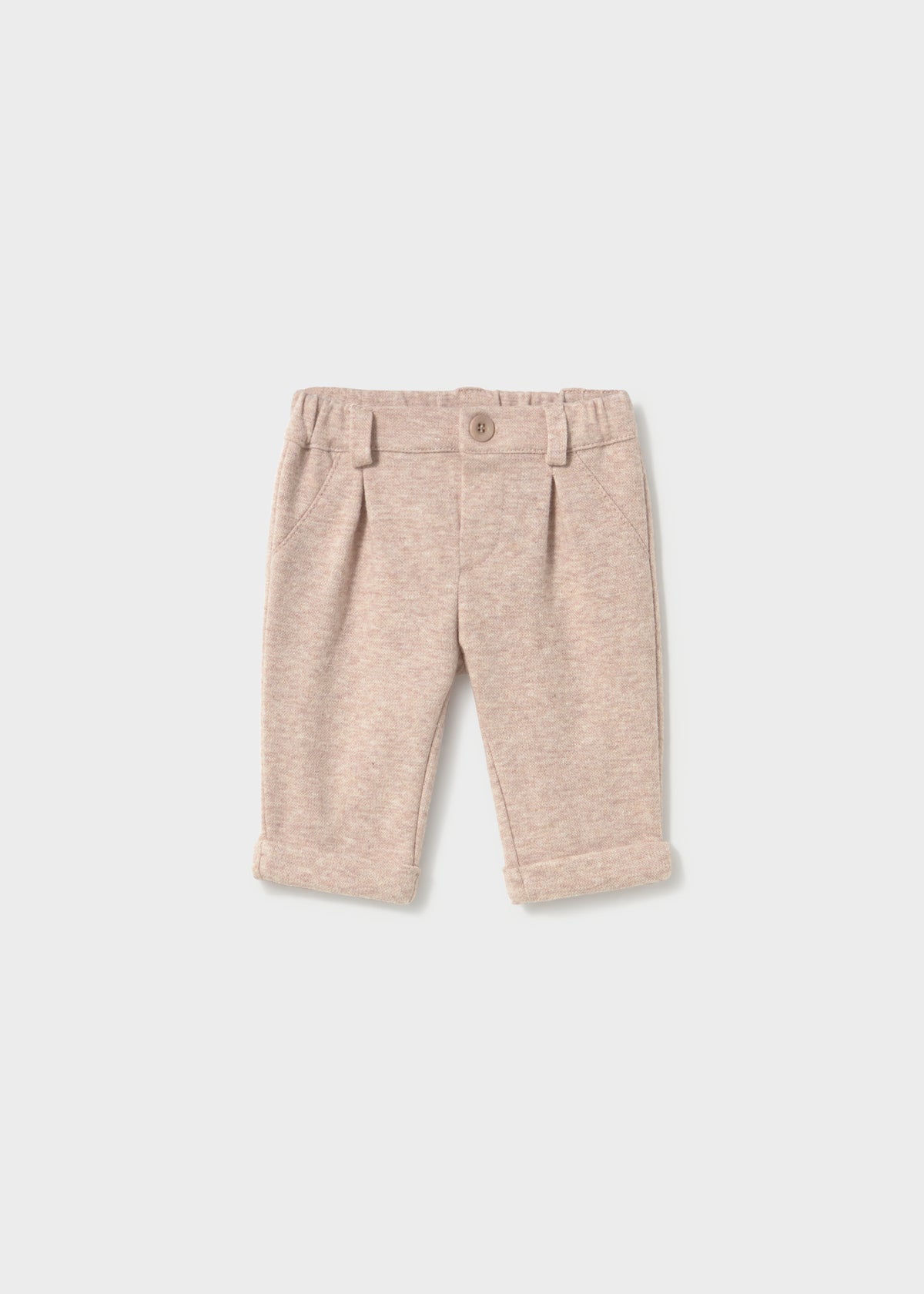Mayoral 2510 baby boy mocha super soft flannel dress pants - front