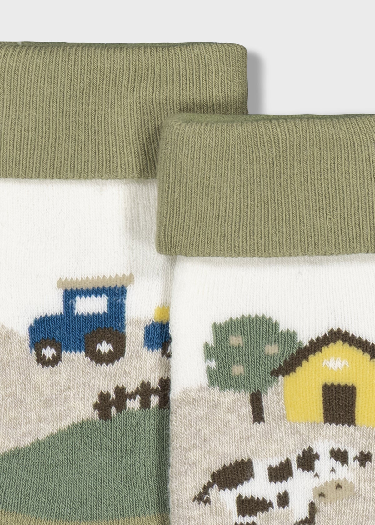 Mayoral 9108 baby unisex green farm non-slip socks - detail