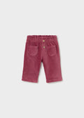 Mayoral 2509 baby girl wine corduroy trousers with front pockets - front