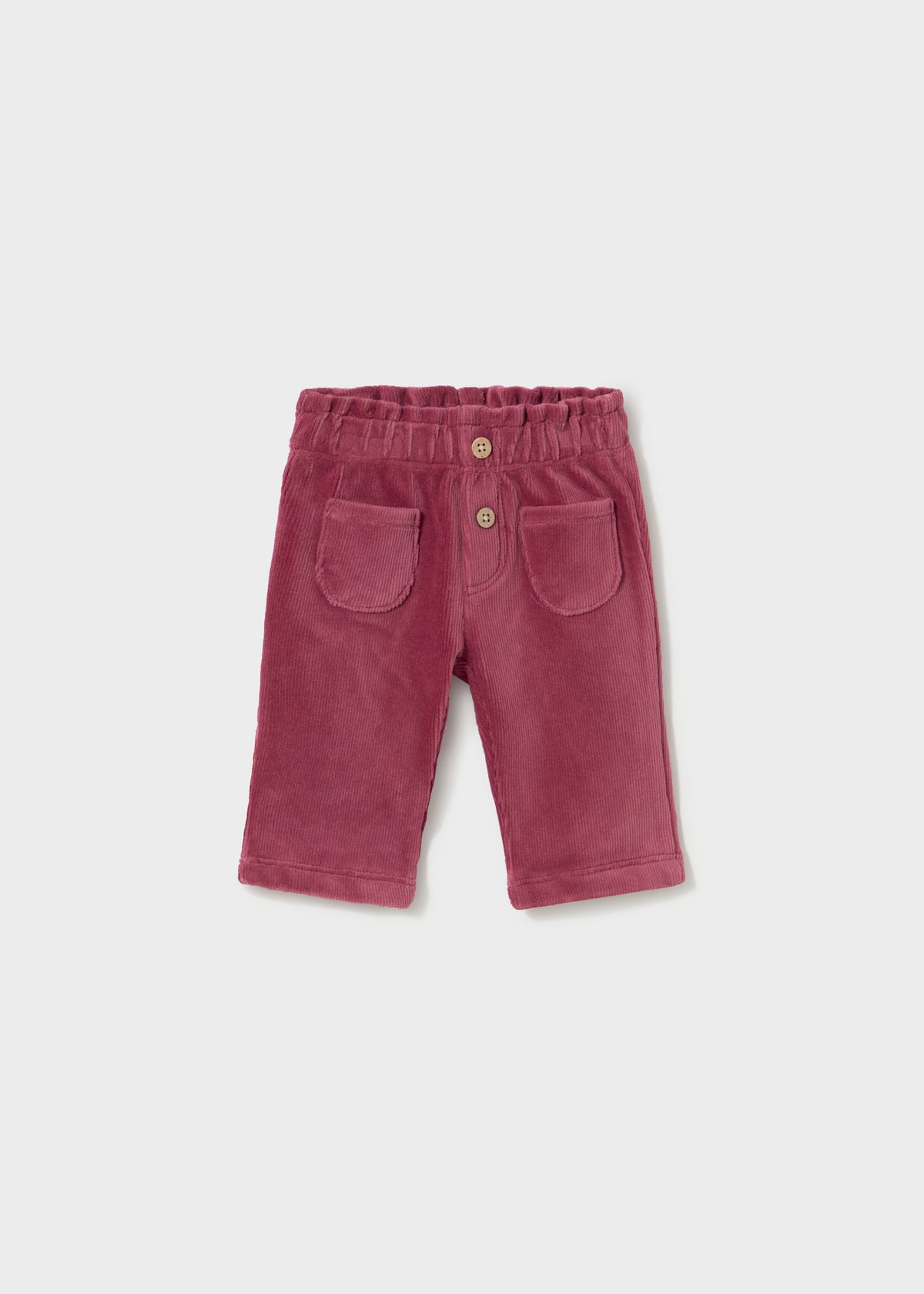 Mayoral 2509 baby girl wine corduroy trousers with front pockets - front