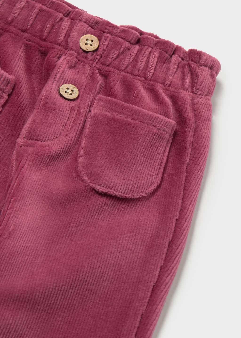 Mayoral 2509 baby girl wine corduroy trousers with front pockets - detail