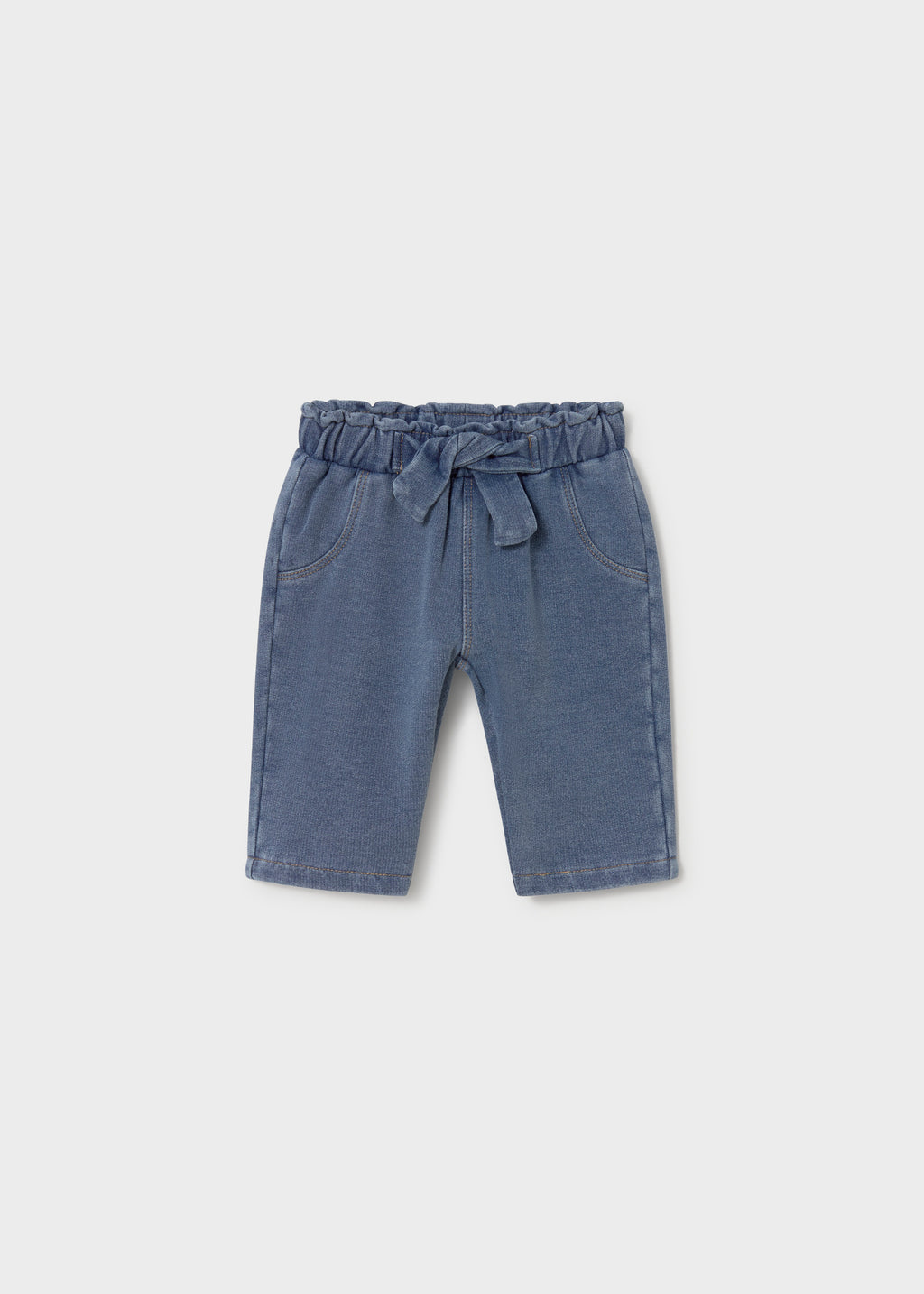 Mayoral 2525 baby girl medium denim ultra soft pull-on denim pants - front