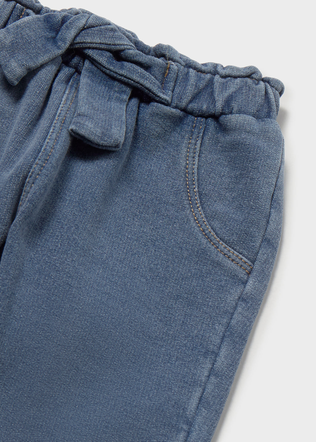 Mayoral 2525 baby girl medium denim ultra soft pull-on denim pants - detail