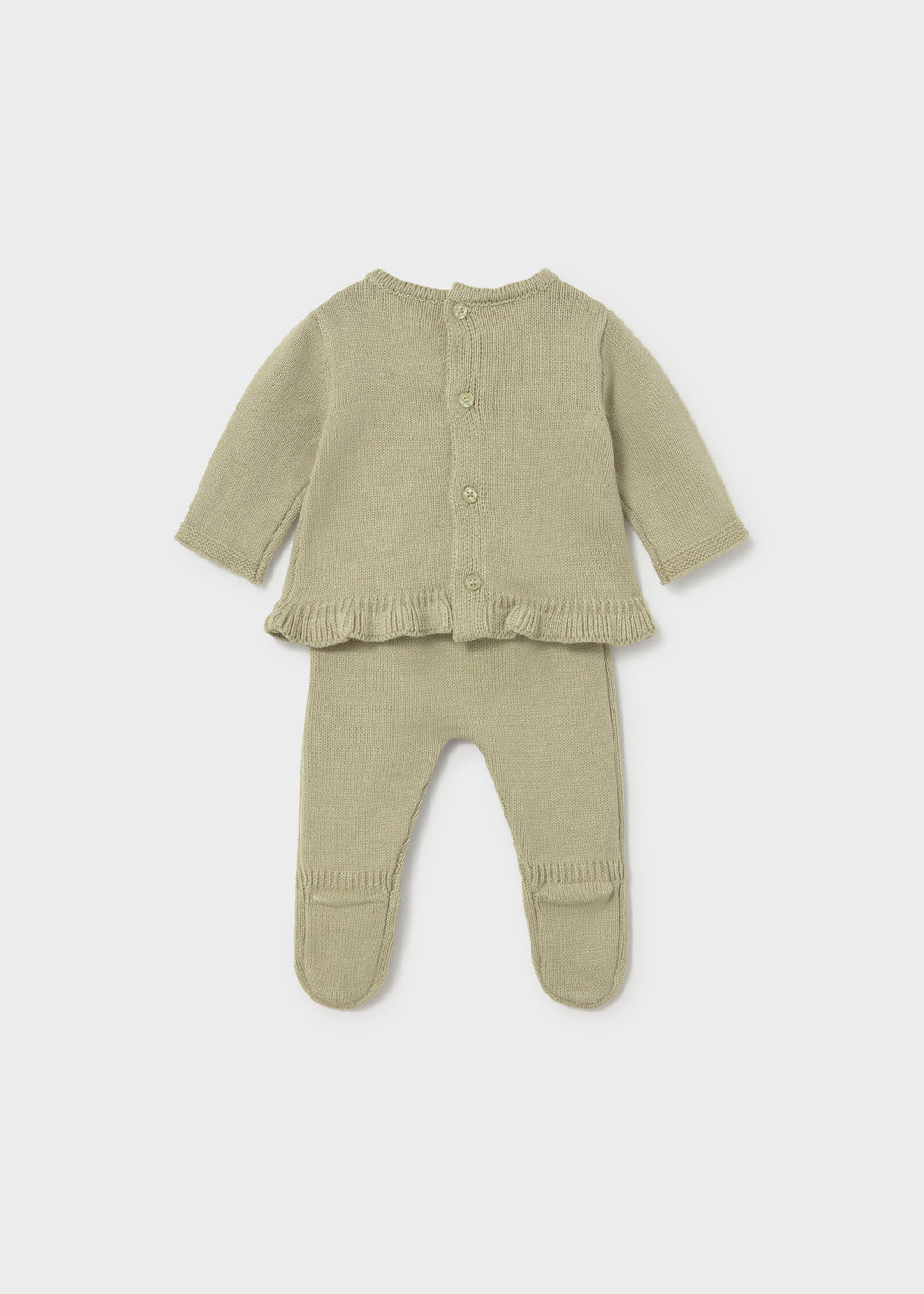 Mayoral 2501 baby girl green 2pc pointelle knit take me home set - back