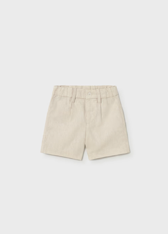 1215 Toddler Boy Linen Suiting Bermuda Shorts - Oat Mixed