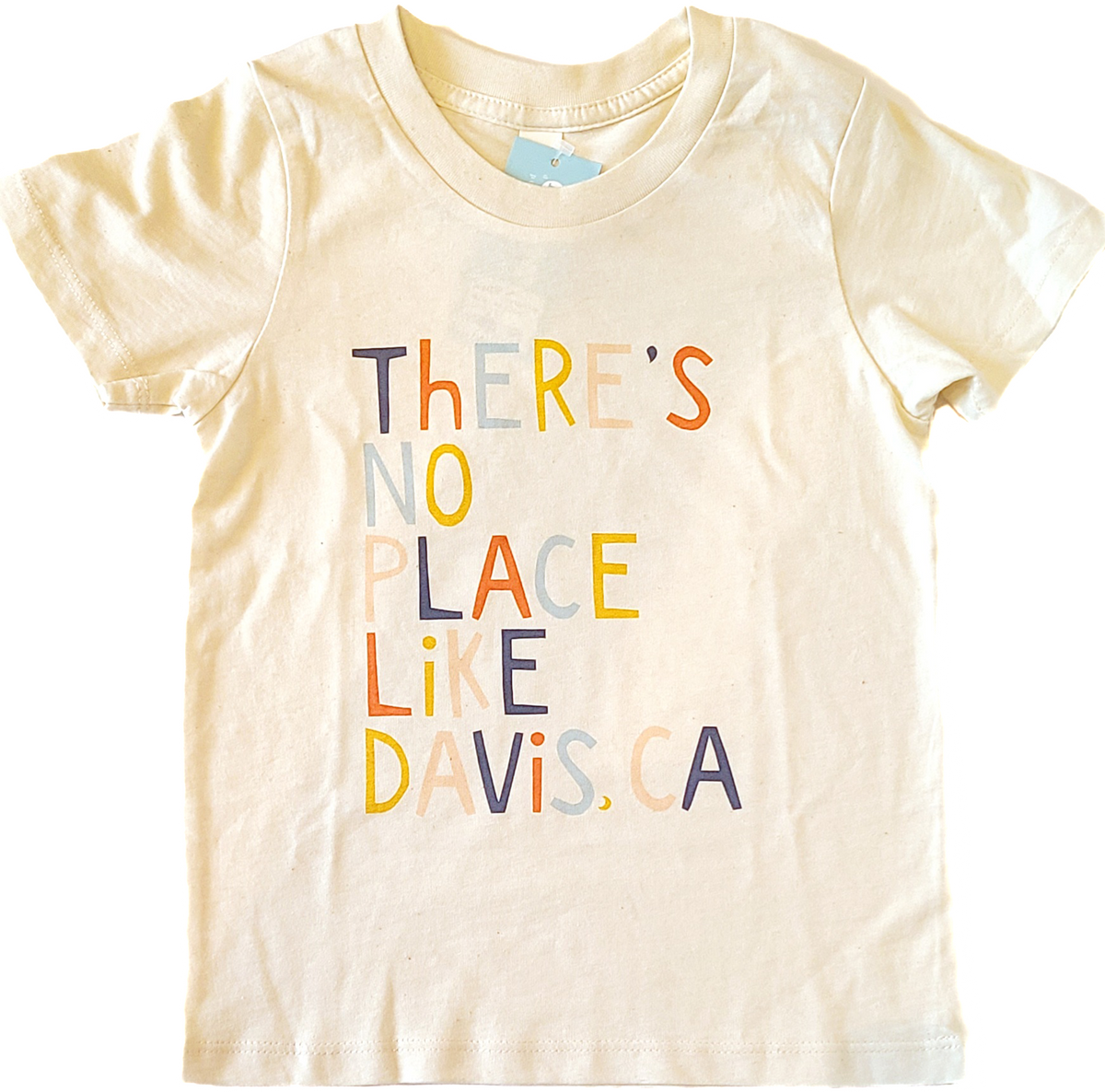 Kids organic cotton There's No Place Like Davis CA tee, front view