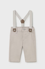 1596 Mayoral Baby Boys Pants w/ Suspenders - Steel