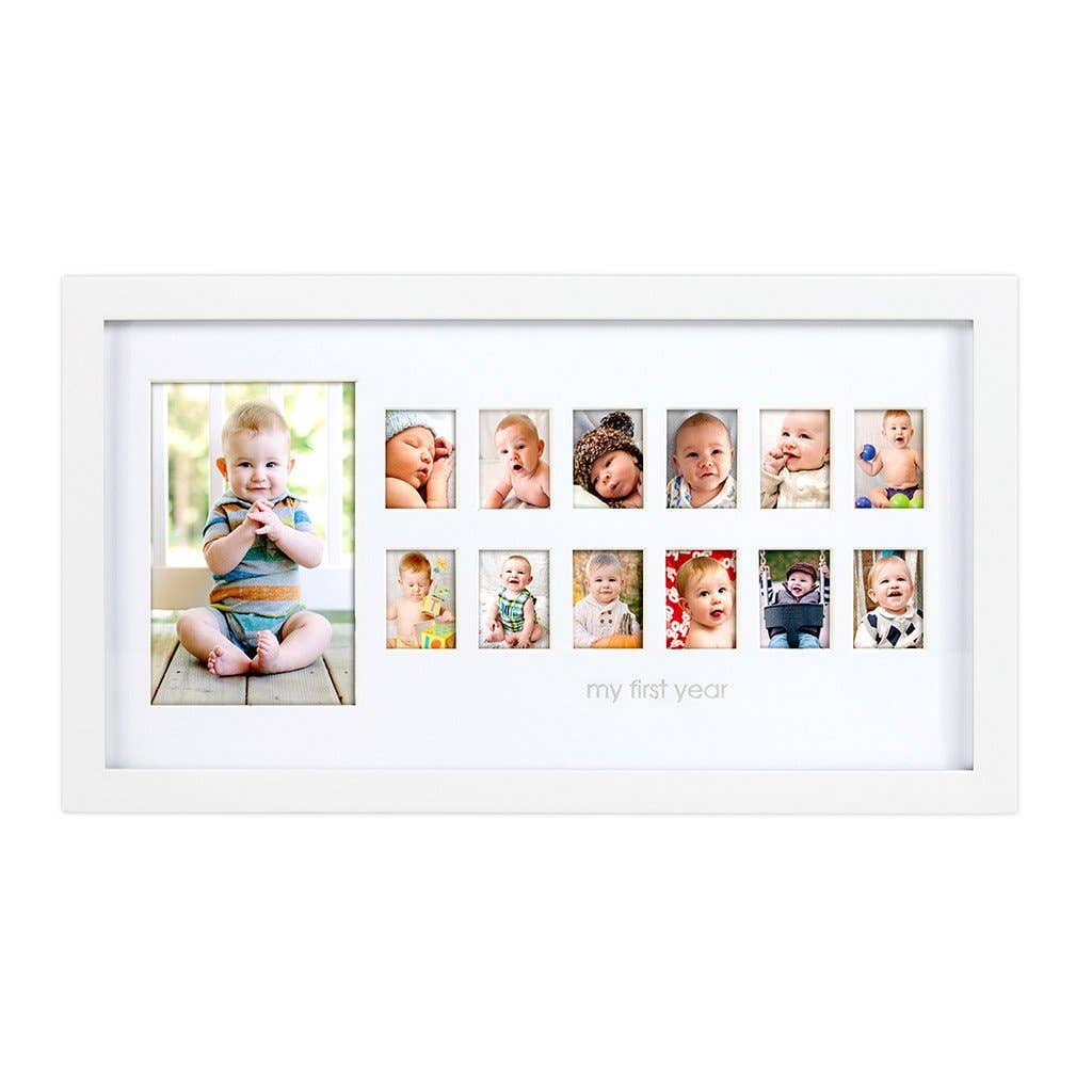 Photo Moments first year milestone picture frame, front view