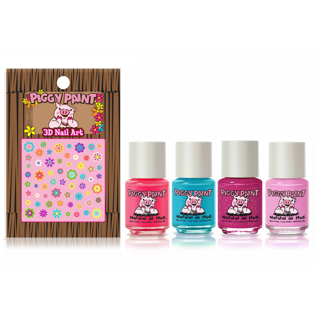 Piggy Paint Party Heart-y polish and sticker gift set, polishes and stickers