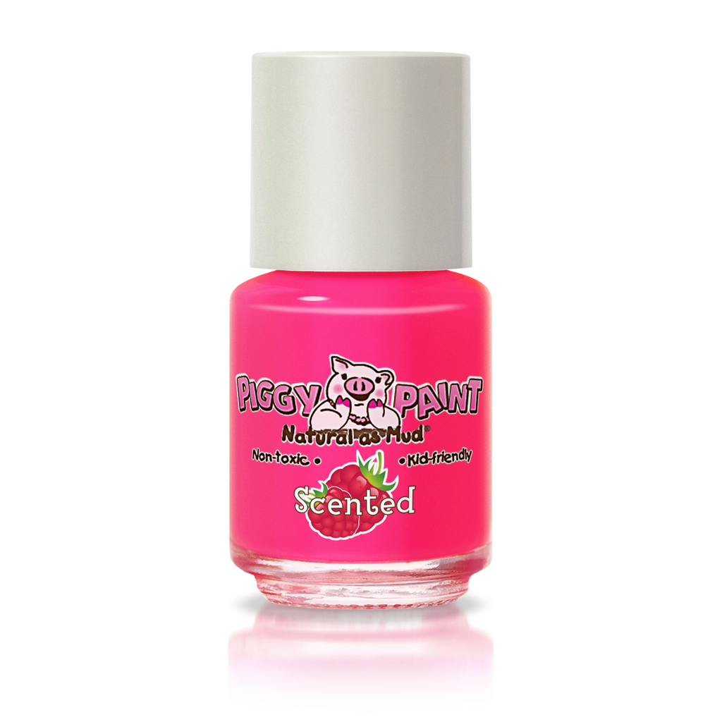 Piggy Paint Rad Raspberry scented kids nail polish in raspberry pink, bottle