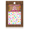 Piggy Paint Hearts 3-D nail art stickers, sheet in its package