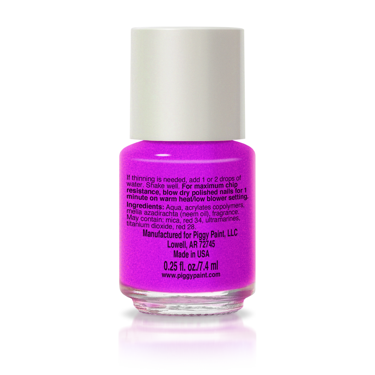 Piggy Paint Grouchy Grape scented kids nail polish, bottle on black