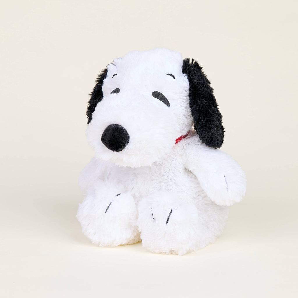 Warmies Peanuts Snoopy 13 inch heatable plush, front view