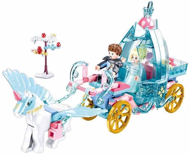 princess building set with pegasus and action figures
