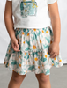 3903 Mini Girls Printed Skirt - Lake Daisy
