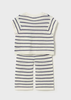 1516 Toddler Girls Navy Stripes and Embroidered Red Hearts Knit Pants Set - Natural