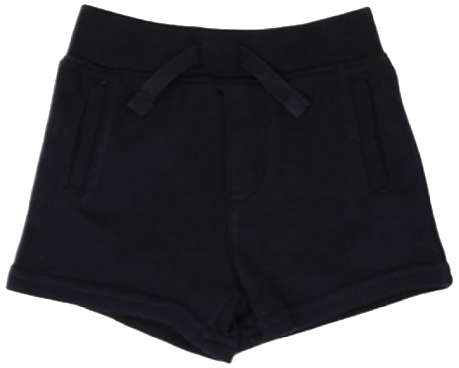 UNISEX Toddler and Mini French Terry Play Shorts w/Pockets, Black