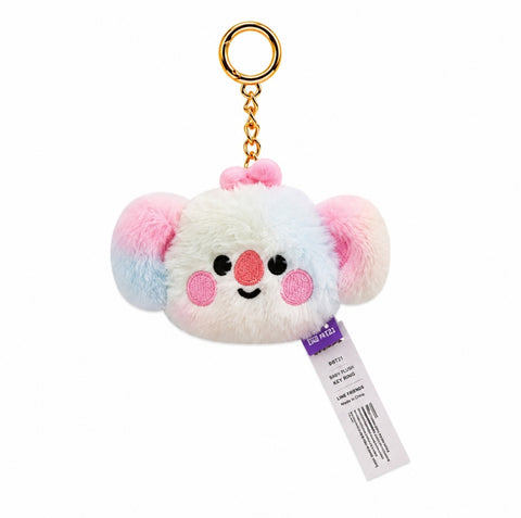 BT21 Rainbow Plush Faux Fur ~3" Backpack Bag Clip Charm, Baby Koya Koala