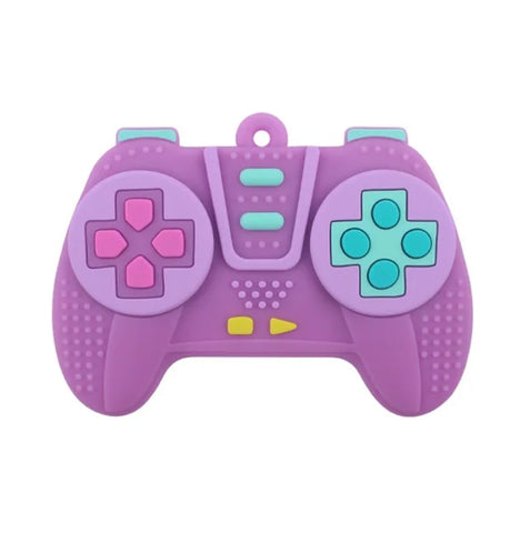 Silicone Teether Toy, Video Game Controller, Purple