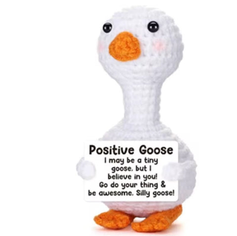 Handmade Crochet Tiny Positive Plushies - 4" Goose