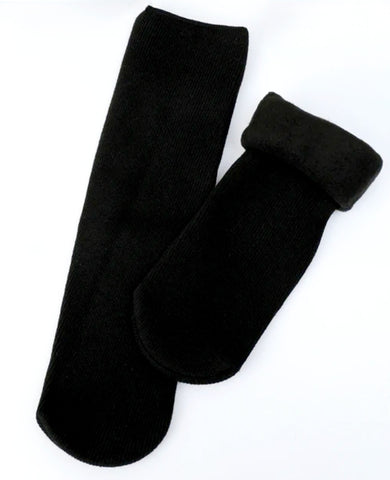 Fleece Lined Cozy Winter Socks - Black