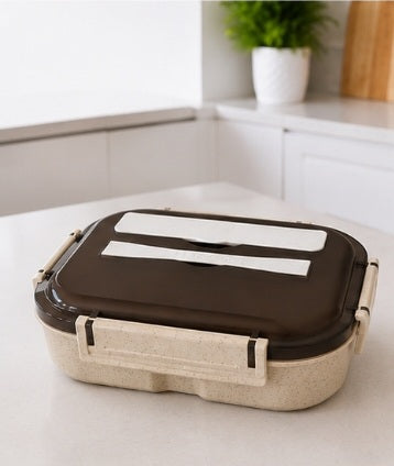 Bento Lunch Box, 6 PC Set, Wheat