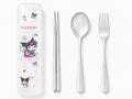 Sanrio Stainless Steel Utensils:  Chopsticks, Spoon, Fork w/Travel Case, Kuromi