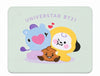 BT21 Mouse Pad - Mang, Chimmy,  Shooky, Light Pistachio Green (Medium, 9"w x 8"t)
