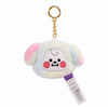 BT21 Rainbow Plush Faux Fur ~3" Backpack Bag Clip Charm, Baby Chimmy Puppy