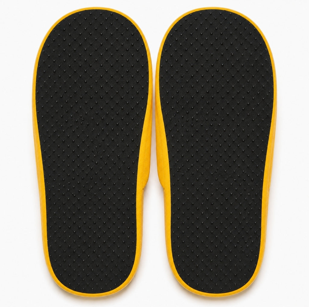 BT21 Plush Indoor House Slippers, Closed Toed - Brown/Yellow Shooky