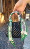 Mini Jelly Chevron Tote Hand Bag and Lux Bag Scarf, Green and Black: Classic Black