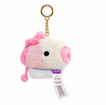 BT21 Rainbow Plush Faux Fur ~3" Backpack Bag Clip Charm, Baby Mang Pony