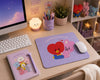 BT21 Mouse Pad - Tata and Cooky, Light Lavender (Medium, 9"w x 8"t)